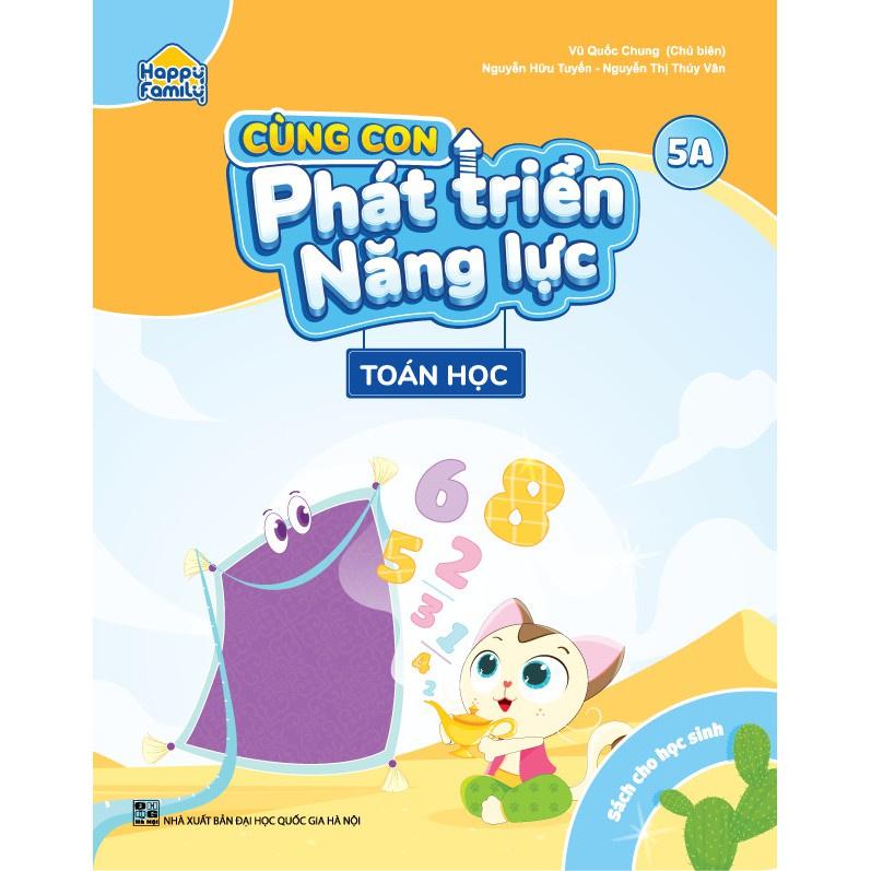 Sách - Bộ 4 cuốn Happy Family: Cùng con phát triển năng lực Toán học 5 (Tập 5A - 5B)