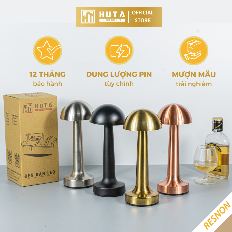 Đèn Led Quầy Bar Bàn Ăn Nhà Hàng HUTA RESNON Cảm Ứng Tích Điện USB Điều Chỉnh Ánh Sáng Vàng Trang Trí Quán Cà Phê Quán Bar