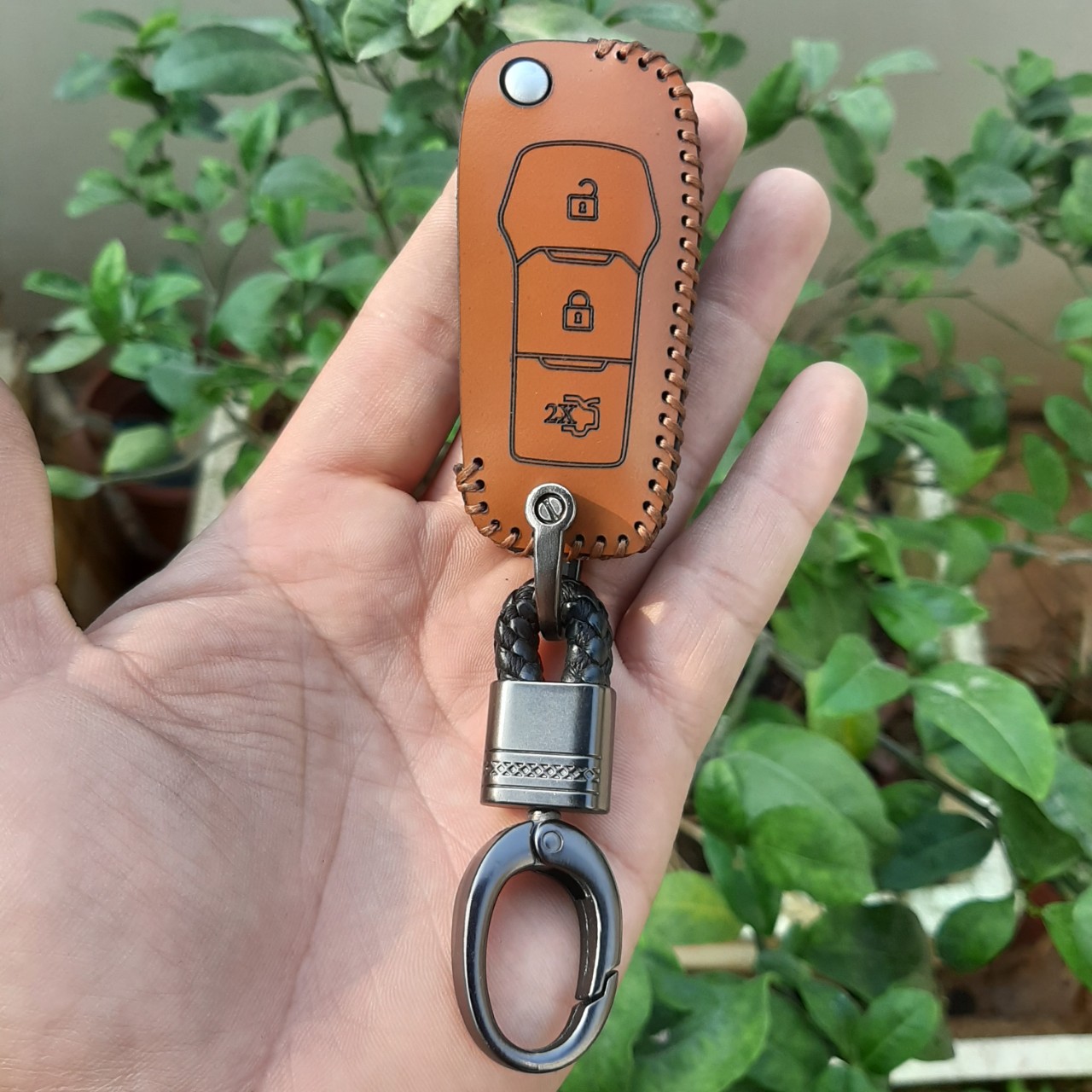 Bao da chìa khóa chìa độ cho ford và chìa khóa như hình, Da thật bảo hành 2 năm