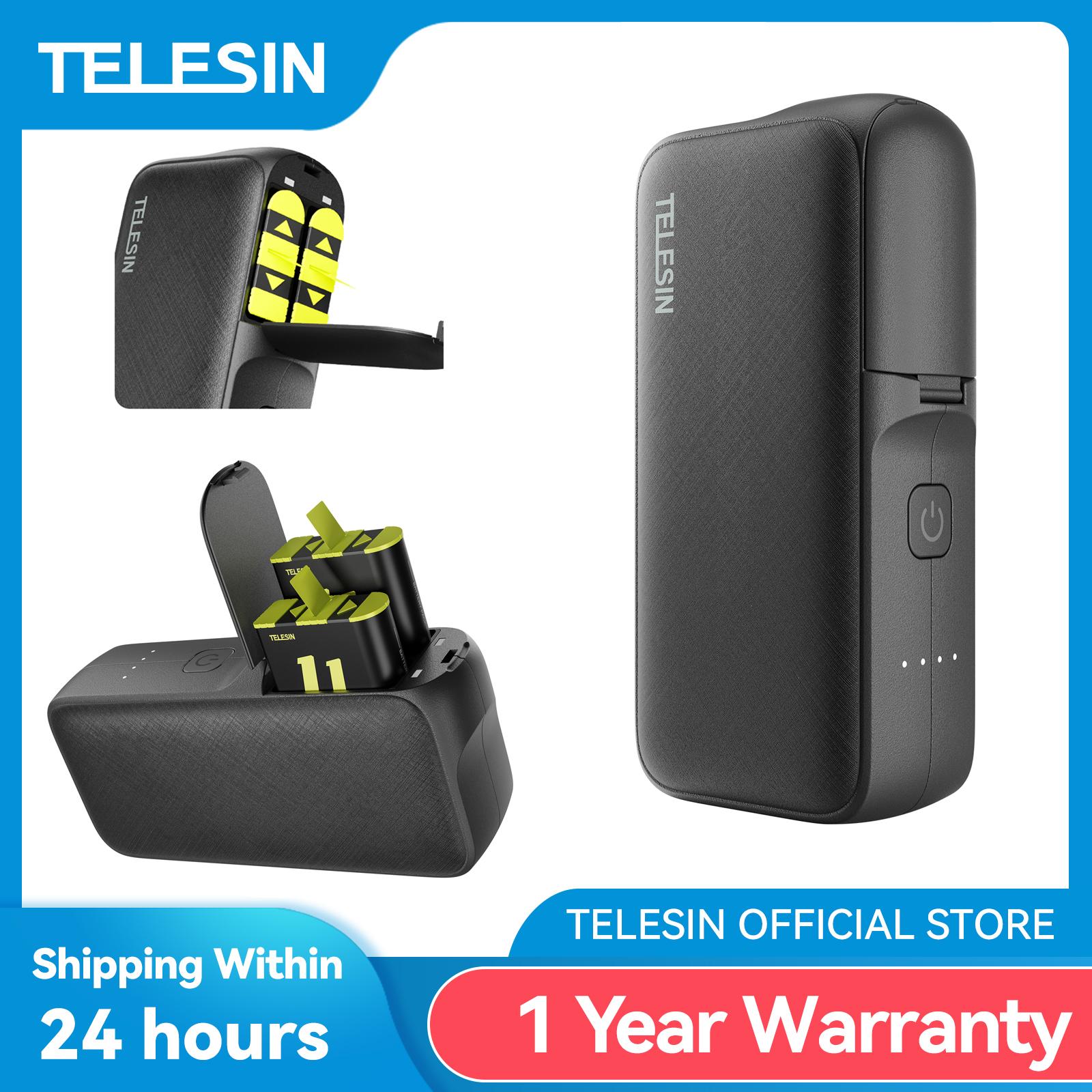TELESIN Power Bank 10000mAh với Bộ sạc pin di động sạc nhanh 20W PD cho Gopro Hero 5 6 7 8 9 10 11 cho điện thoại thông minh
