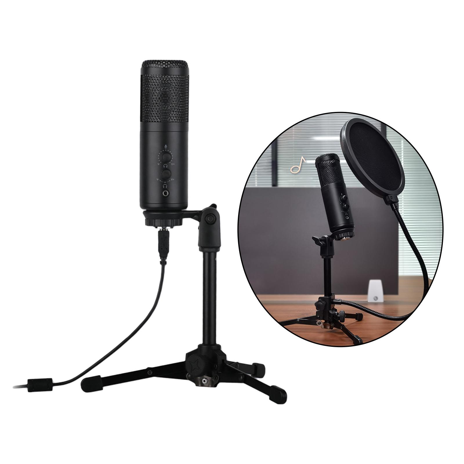 USB Condenser Microphone wTripod Stand For Game Chat Recording Computer
