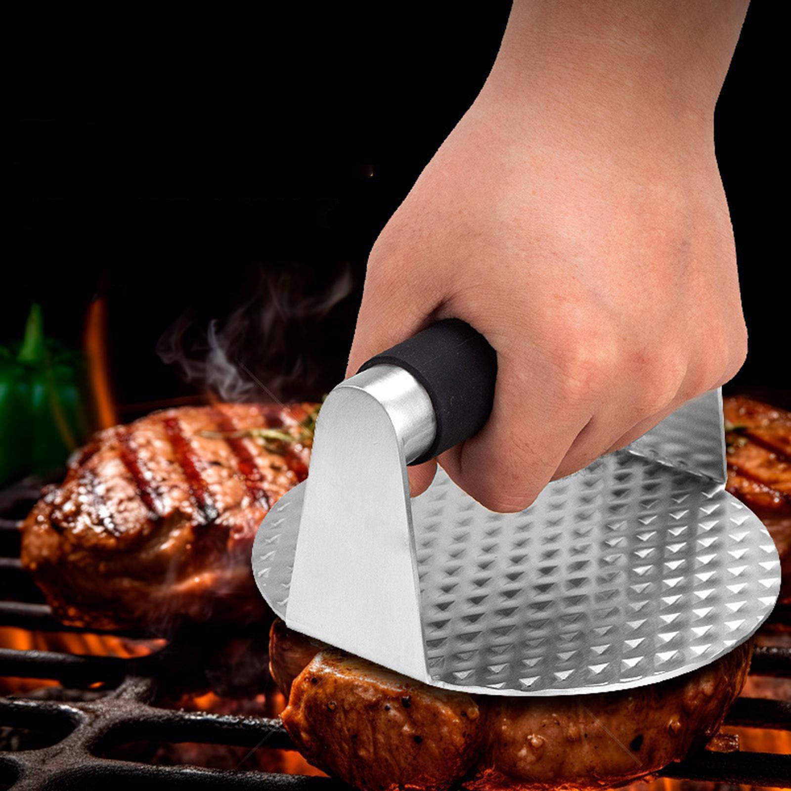 304 Stainless Steel Burger Press Nonstick Meat Smasher for Steaks Meat Grill