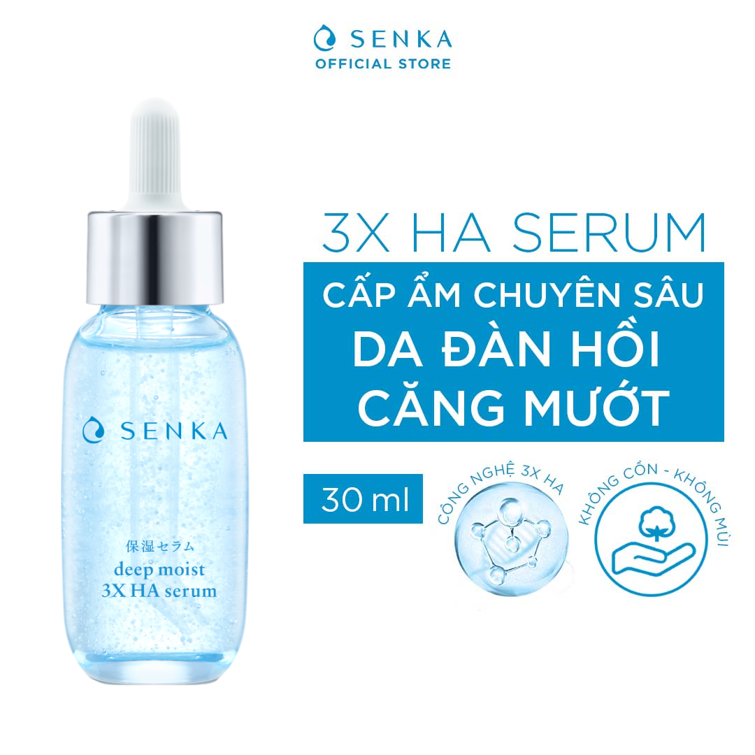 [HOT DEAL] Bộ Serum HA & Mặt Nạ Ngủ Cấp Ẩm Không Cồn - Da Căng Mướt (SENKA DEEP MOIST 3X HA SERUM 30ML & GEL CREAM 50G)