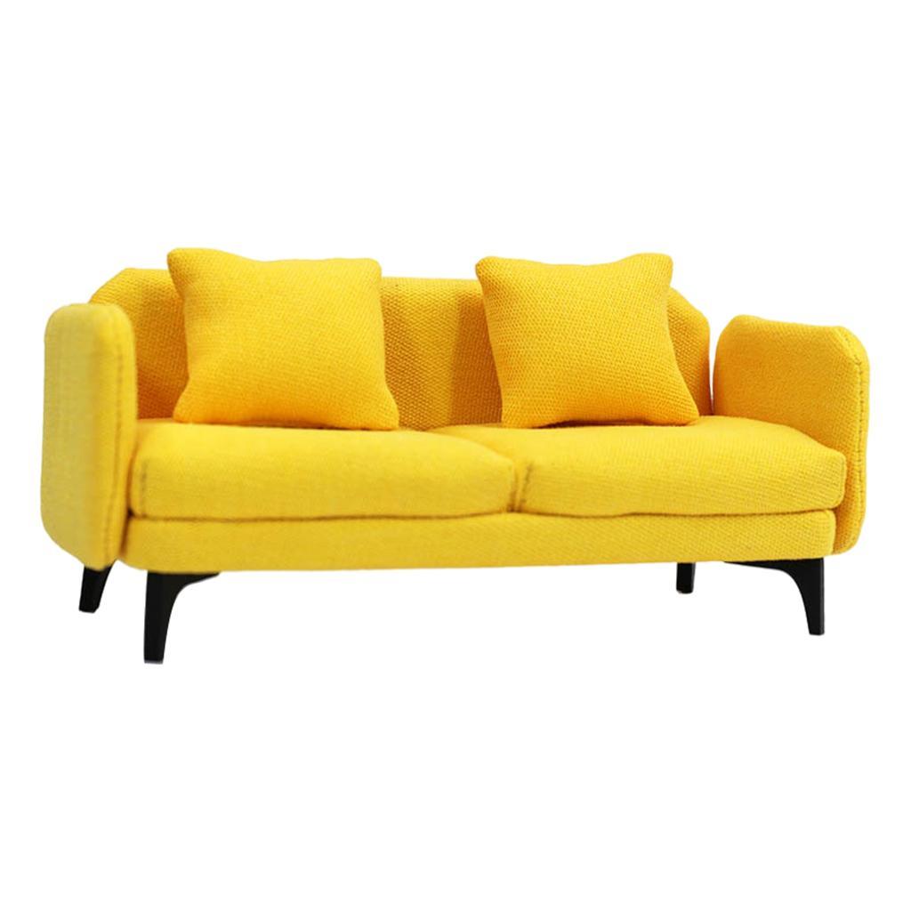 1:12 Miniature Dollhouse Double Sofa Dollhouse Bedroom Furniture