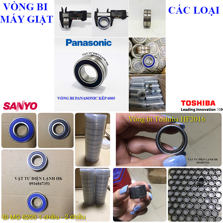 Vòng bi dùng cho các máy giặt ELECTROLUX TOSHIBA HF2016 panasonic 6005 TÔ ELEC pana kép SANYO 6203 6204 6205 6206 6305 6306 bi MG