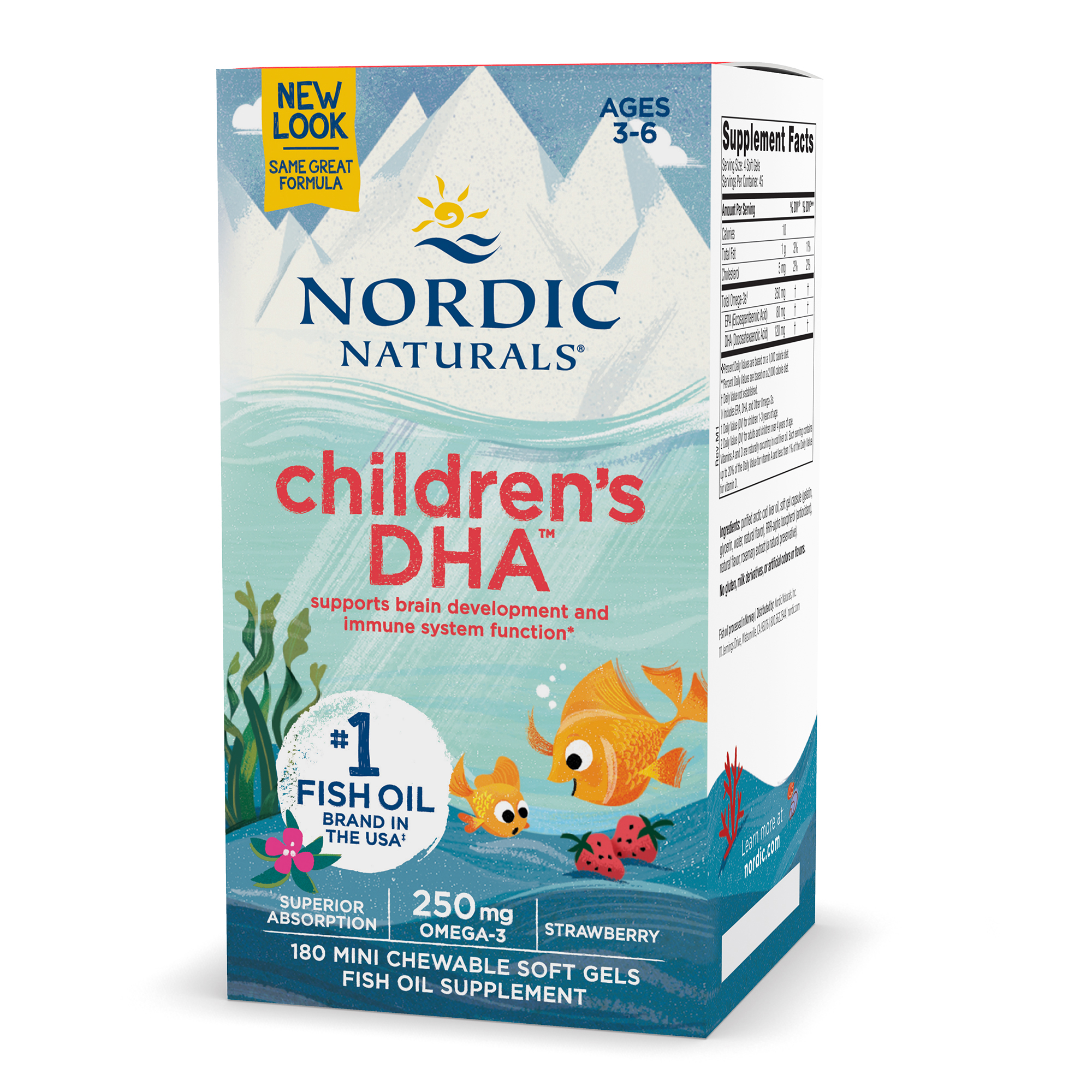 Nordic Naturals Children's DHA 180 viên nang mềm vị dâu, Phát triển trí não khỏe mạnh và cải thiện chức năng hệ miễn dịch - Hàng Chính Hãng