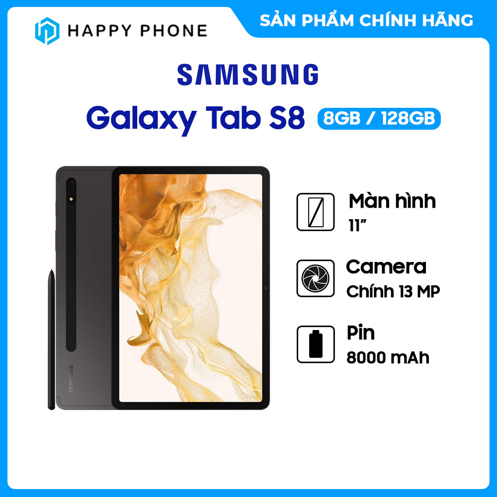 Máy tính bảng Samsung Galaxy Tab S8 (8GB/128GB) - ĐÃ KÍCH HOẠT BẢO HÀNH ĐIỆN TỬ - Hàng Chính Hãng