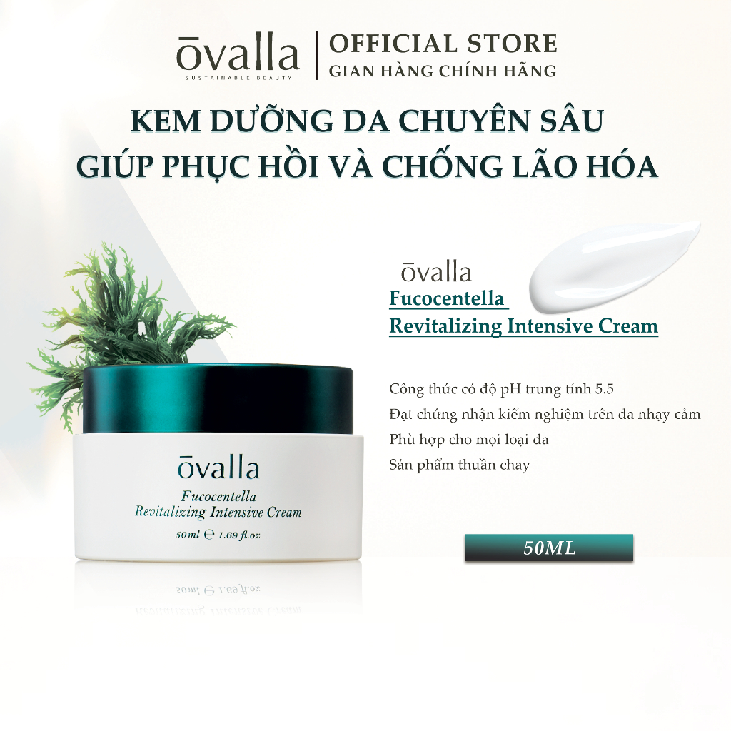 Kem Dưỡng Ẩm OVALLA Giúp Dưỡng Ẩm Phục Hồi Da, Giảm Nếp Nhăn Và Sáng Da (Hũ 50ml)