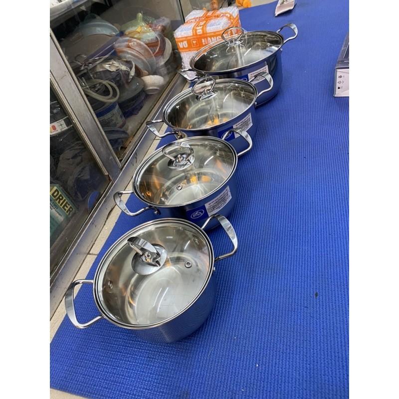 Bộ nồi inox 4 cái nắp kính
