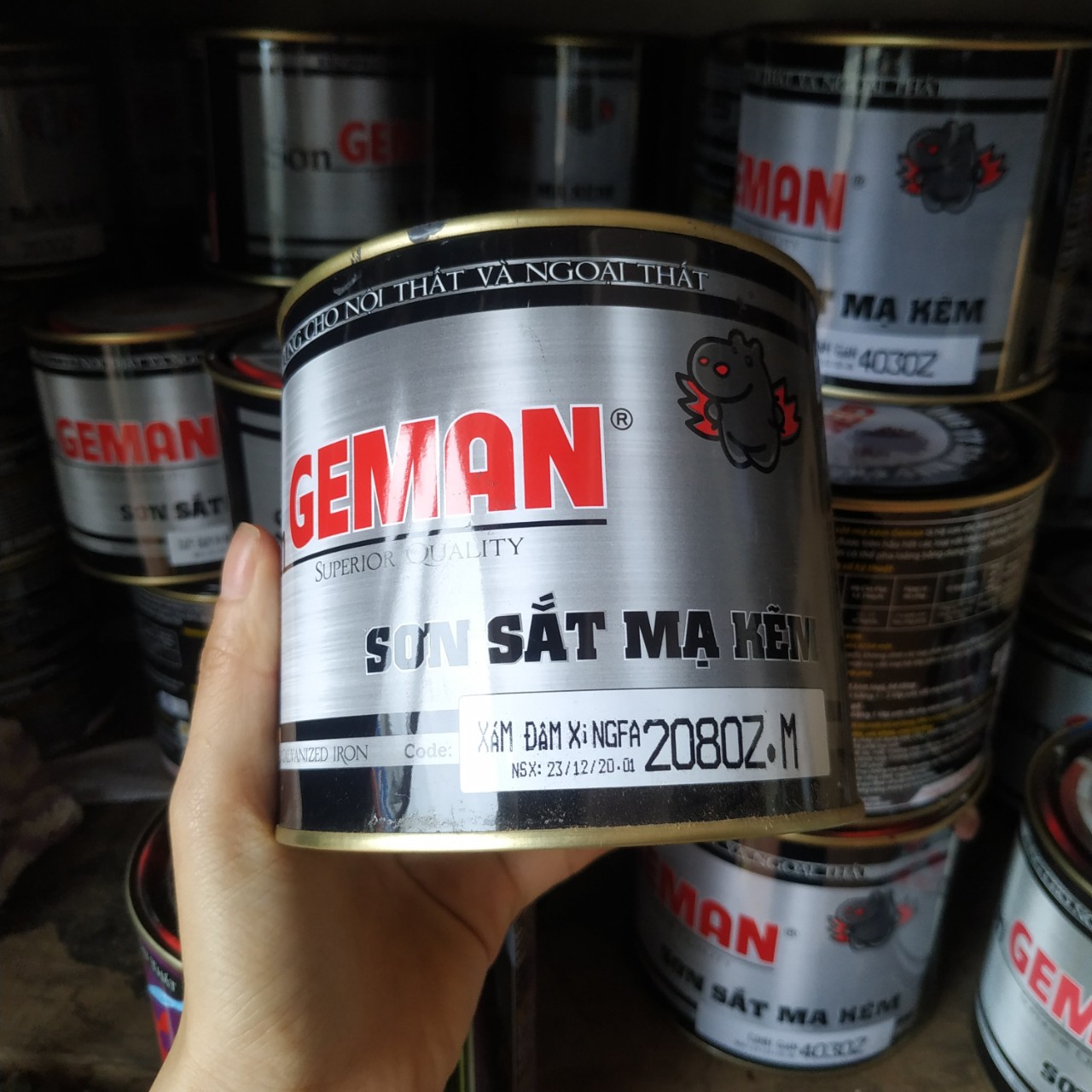 Sơn sắt mạ kẽm màu Xám đậm Xingfa 2080z lon 3kg