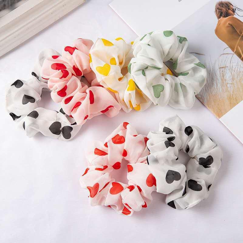 Dây buộc tóc Scrunchies trái tim EAFIT004