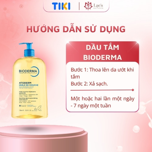 Dầu tắm giúp làm sạch, làm dịu và dưỡng ẩm dành cho da khô, da nhạy cảm Bioderma Atoderm Huile De Douche 1000ML