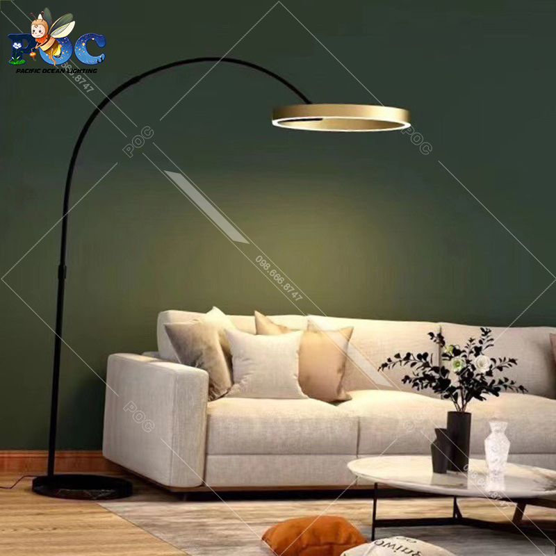 Đèn Sàn Đứng Trang Trí Sofa ML6607 Thân hợp Kim Cao Cấp Mạ Vàng Sang Trọng LED 18W Siêu Sáng