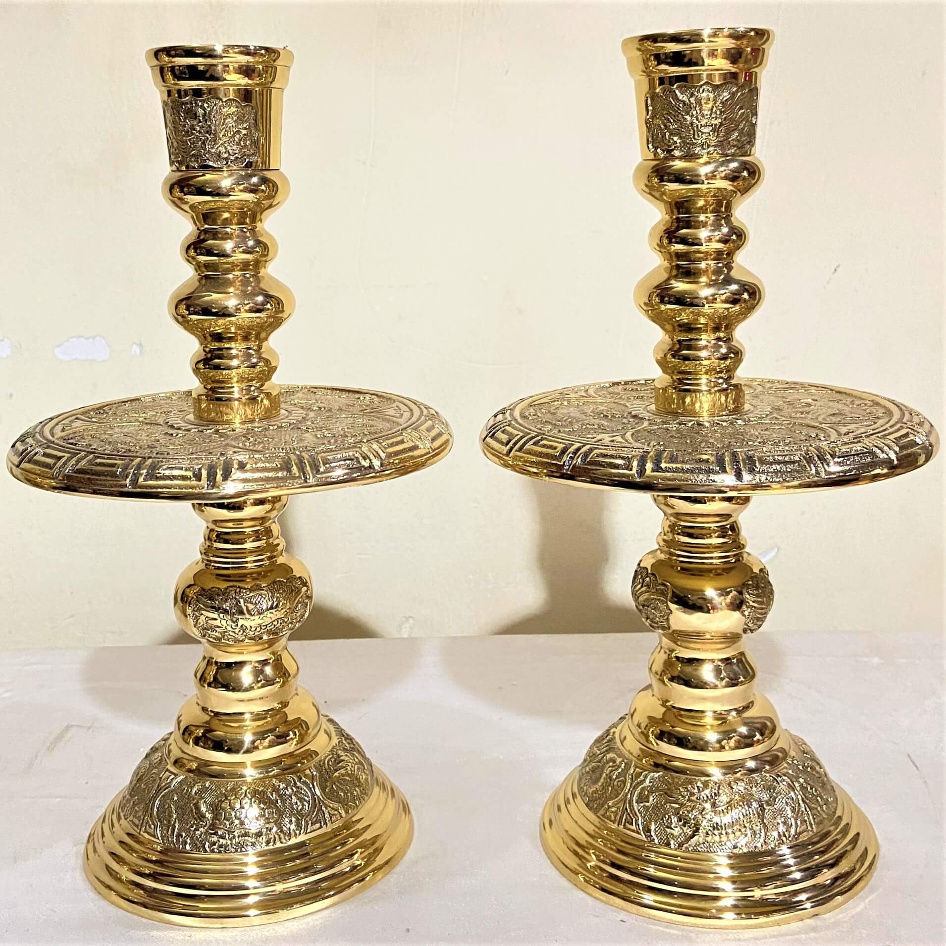 Bộ Tam Sự Đỉnh Tròn Bằng Đồng Cao 30cm