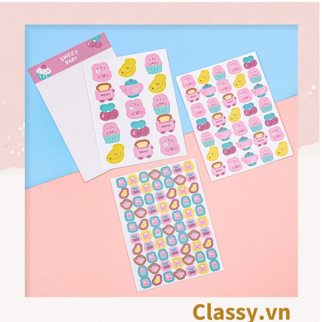 120 miếng Hình dán, sticker trang trí Classy , dán laptop, điện thoại, sổ, bình nước nhiều họa tiết PK1507