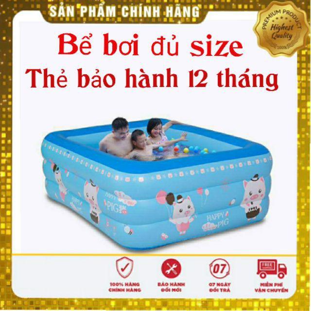 Bể bơi phao cho bé 3 tầng đủ tất cả kích cỡ có đế chống trượt , có kèm bơm điện