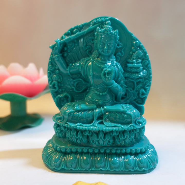 Tượng Phật Văn Thù Bồ Tát cao 12cm - T0224