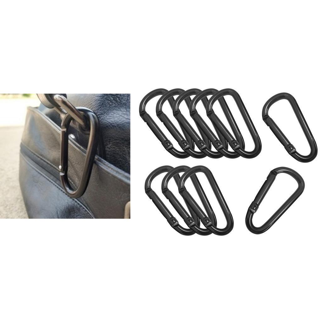 5x10Pcs/set D Shaped Aluminum Alloy Climbing Buckle Key Carabiner Clips Tool