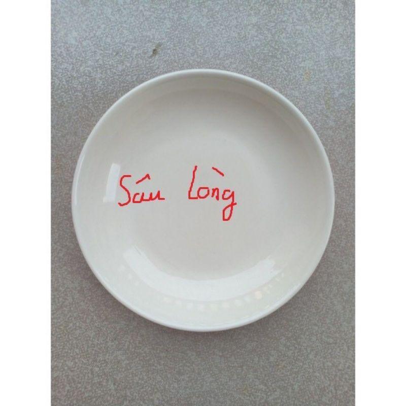 Đĩa sứ trắng sâu lòng hàng dày (18cm đến 22cm)