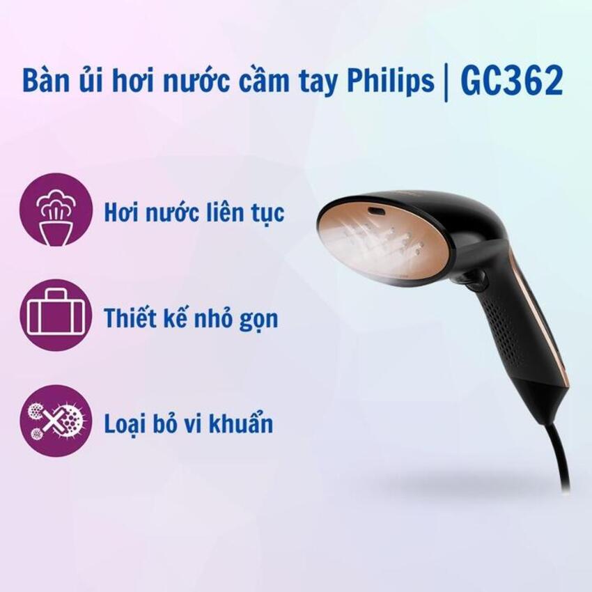 Bàn là, ủi hơi nước cầm tay, thương hiệu Hà Lan cao cấp Philips - GC362/88 - HÀNG CHÍNH HÃNG