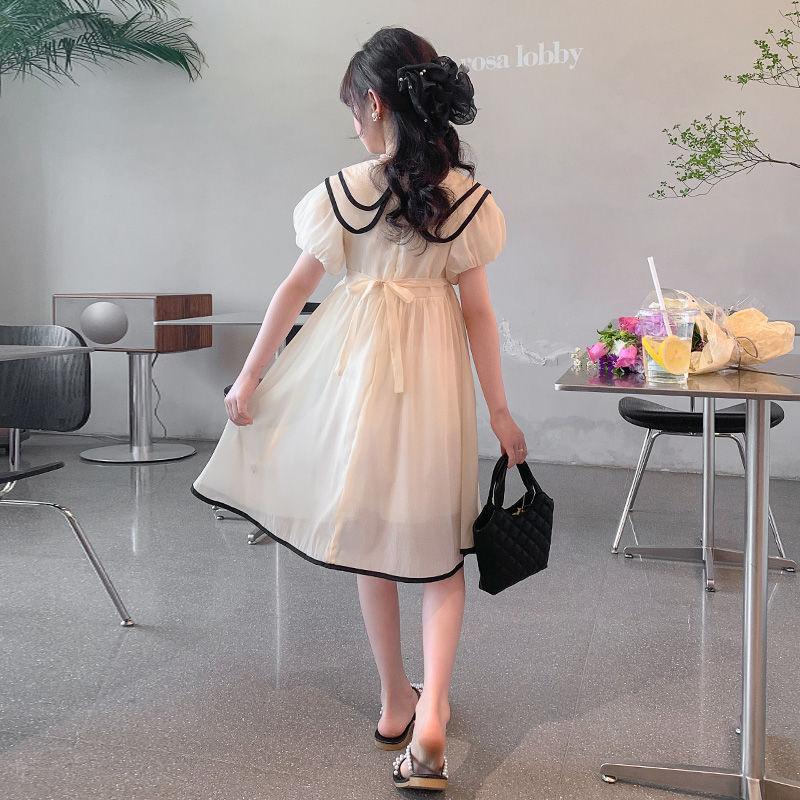 CHENGRUI Lưới đỏ cô gái chiffon đầm mùa hè 2023 tây thời trang công chúa váy trẻ em cô gái mùa hè váy