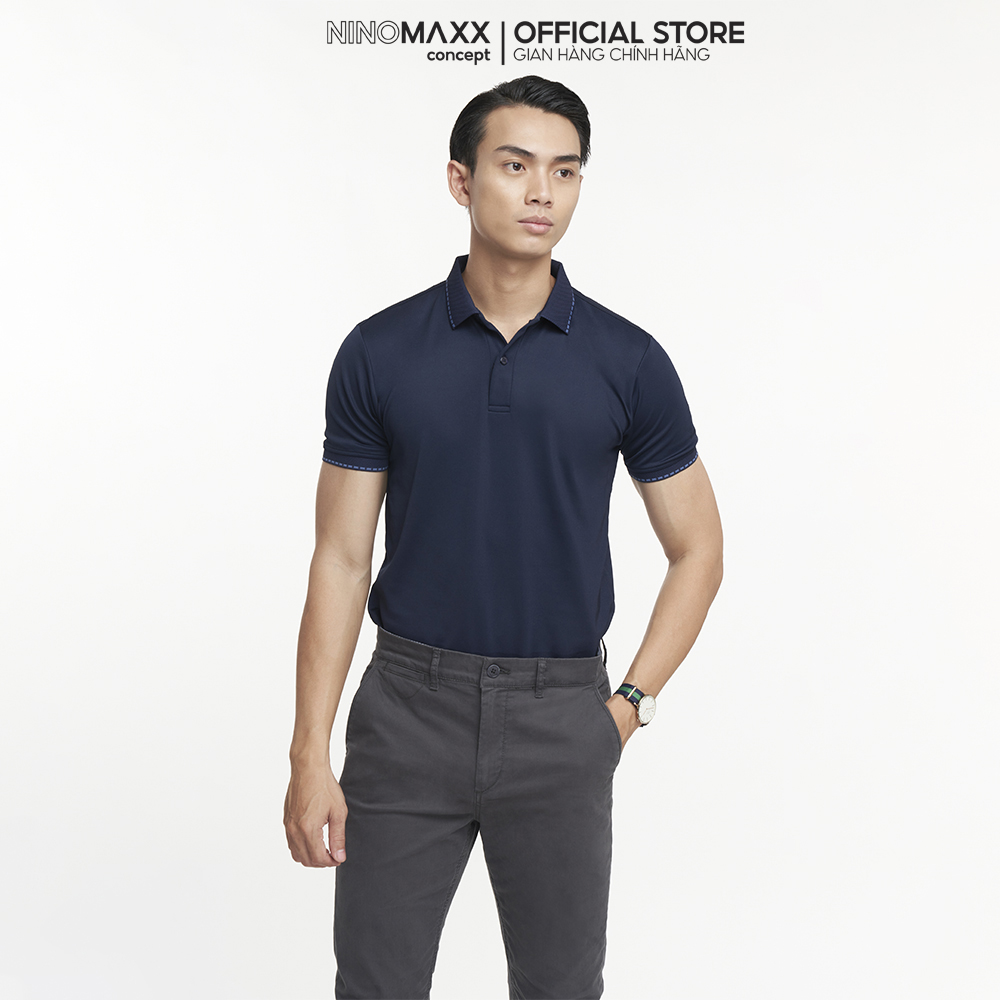 N&amp;M CLUB Áo polo Nam tay ngắn phối viền chất vải kháng khuẩn hút ẩm tốt 2104032
