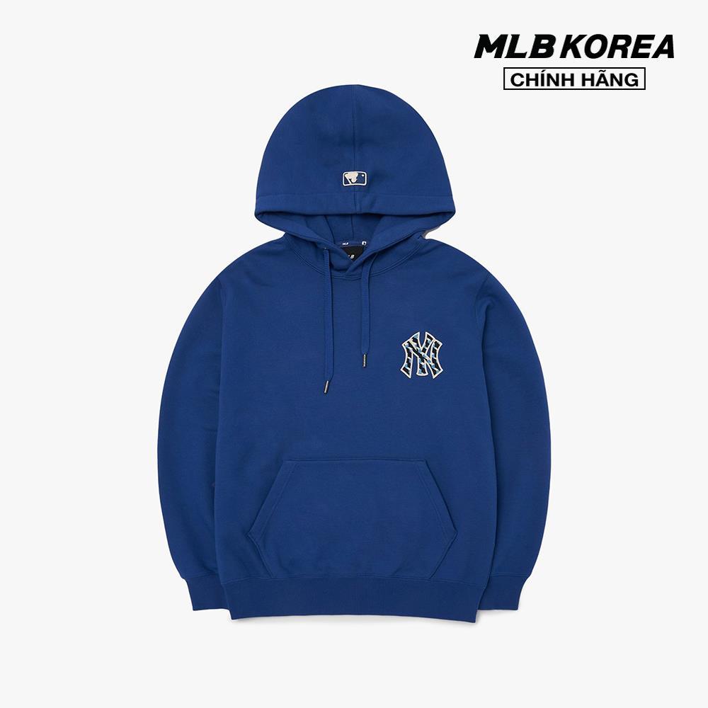 MLB - Áo hoodie tay dài phối mũ Cube Monogram Big Logo Overfit 3AHDM0424