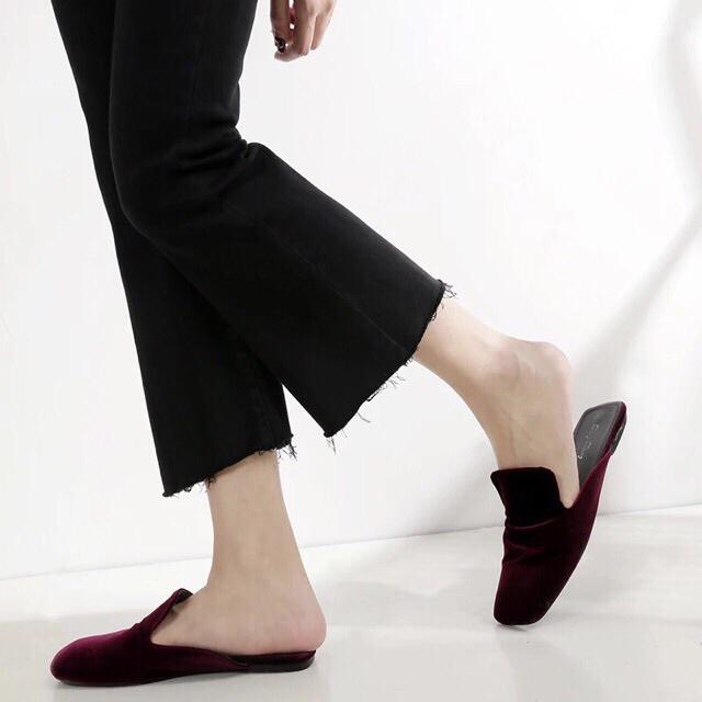 Quần jean ống loe quần bò quần jean trơn màu đen ống loe co giãn 4 chiều