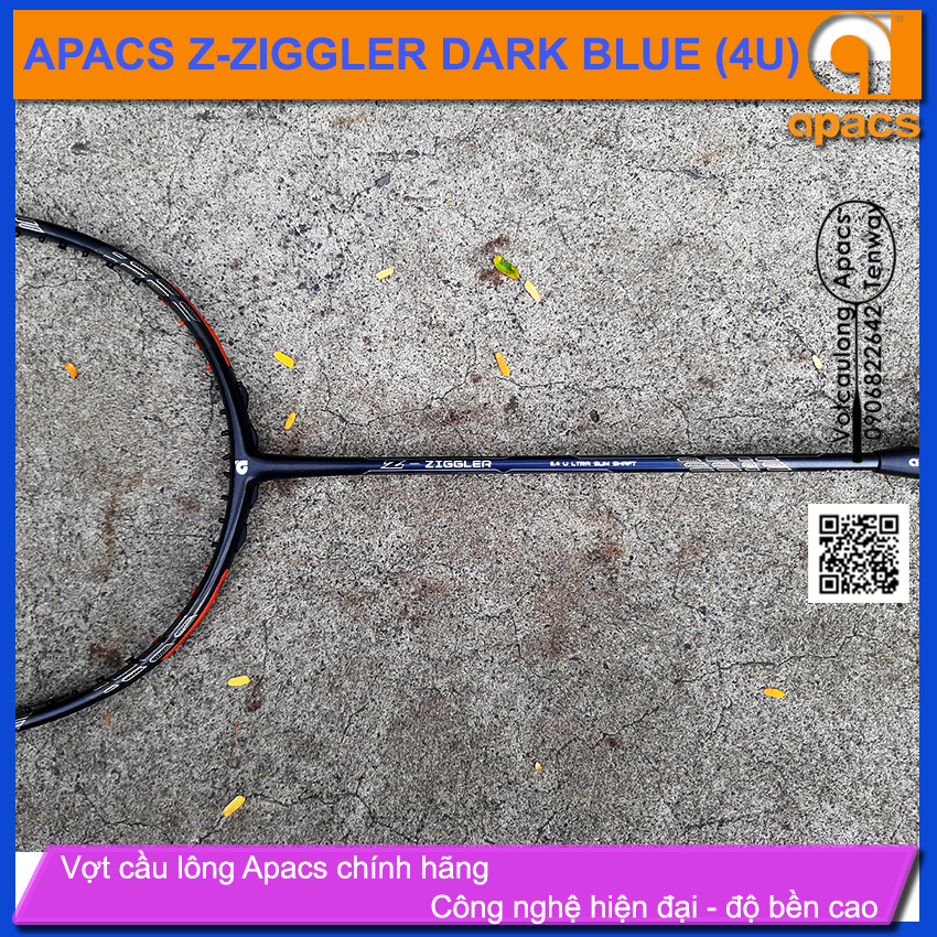 [Vợt cầu lông Apacs Z-Ziggler Dark Blue - 4U] Thân đũa công nghệ mới, màu sơn mới cực đẹp