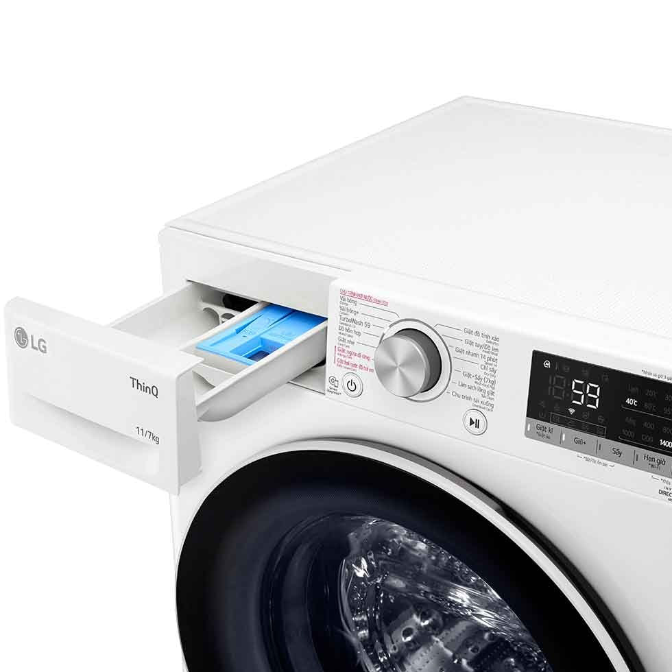 Máy giặt sấy LG Inverter 11/7 kg FV1411D4W - Chỉ giao Hà Nội