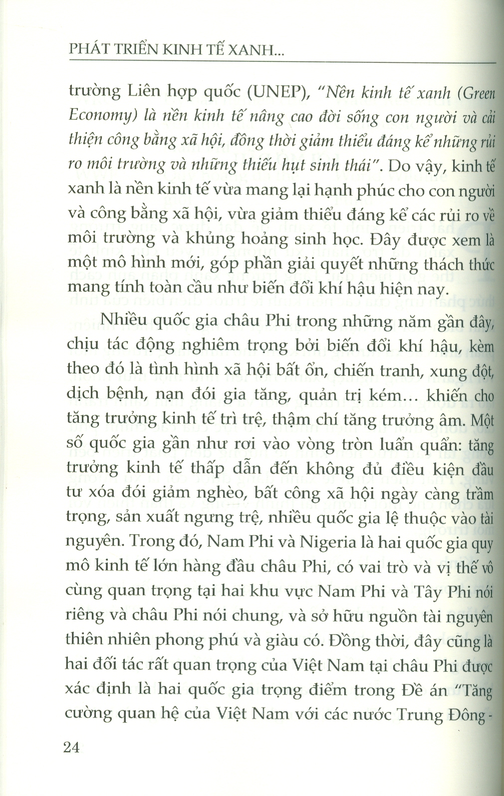 Phát Triển Kinh Tế Xanh Ở Nam Phi Và Nigeria: Gợi Ý Chính Sách Cho Việt Nam (Sách chuyên khảo) - PGS. TS. Lê Phước Minh chủ biên