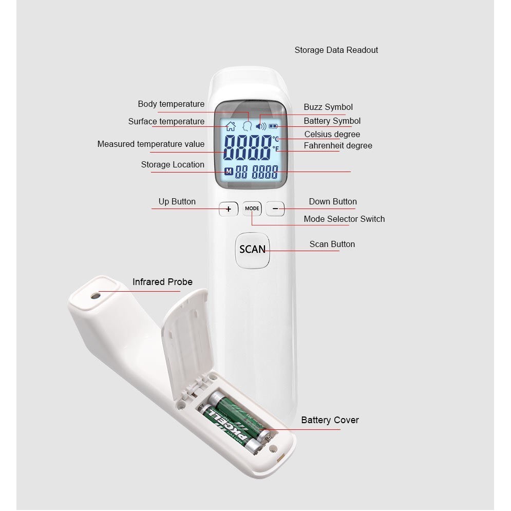 Máy Nhiệt Kế Đo Trán Hồng Ngoại Điện Tử Infrared Thermometer CK - T1503 - Hàng Nhập Khẩu