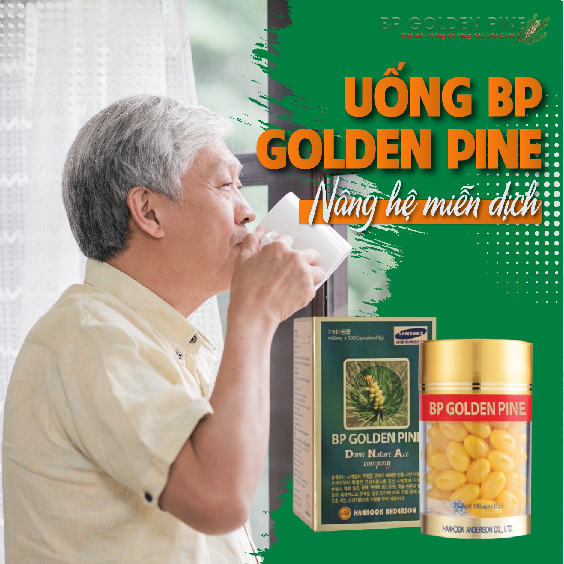 Thực phẩm chức năng Tinh dầu thông đỏ BP Golden Pine - Hộp 100 viên