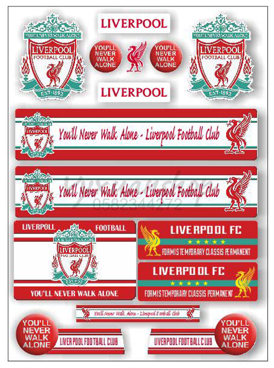 Decan sticker dán trang trí xe, laptop, điện thoại, mũ bảo hiểm câu lạc bộ bóng đá, đá banh arsenal,chelsea,Liverpool