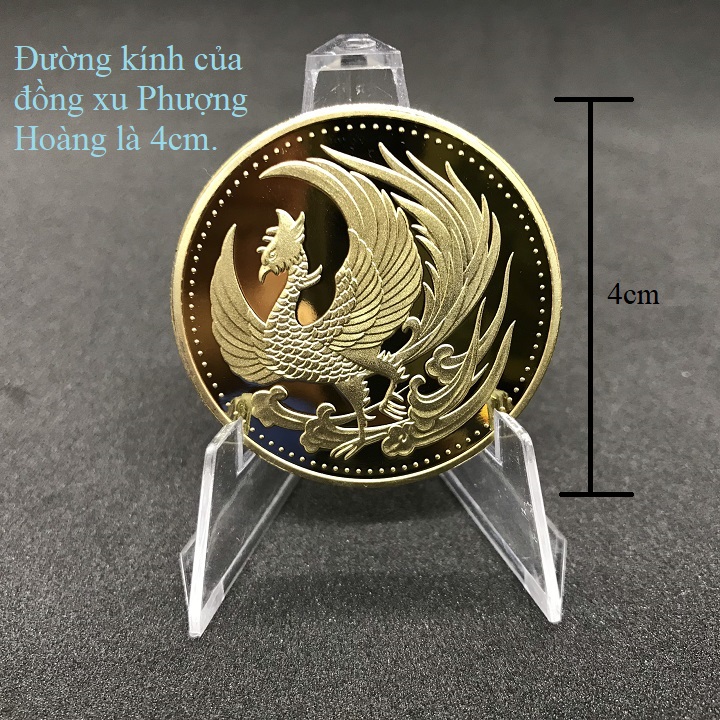 Đồng xu khắc hình chim Phượng Hoàng mạ vàng mang lại may mắn, thịnh vượng - TMT Collection - SP000843