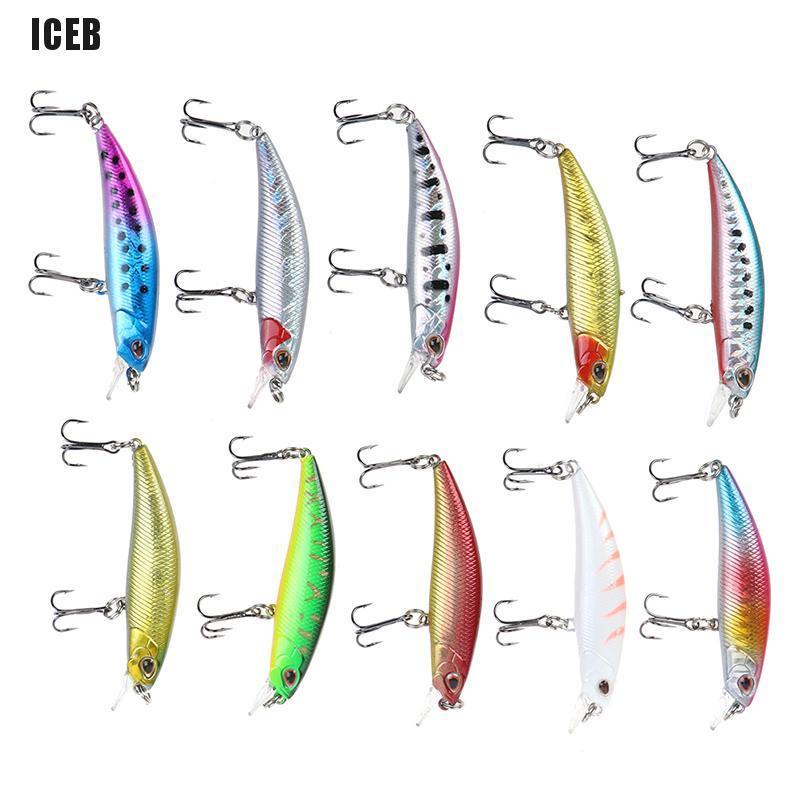 iceb 1PC Minnow Fishing Bait Fishing Lure Plastic Crank Bait Fishing Tackle