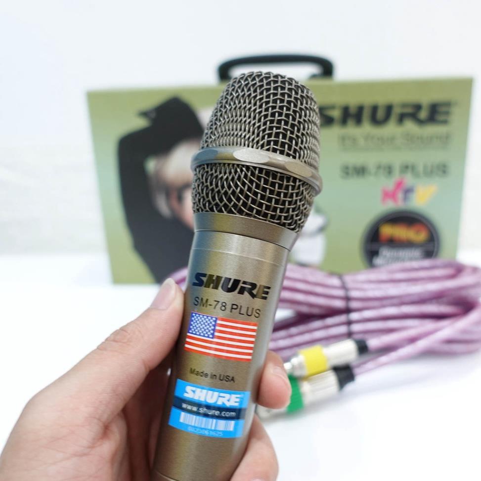 Micro có dây Shure SM-78 Plus - Thiết kế bắt mắt, sang trọng - Chất âm nhẹ, siêu sáng - Bắt âm nhạy, chống hú