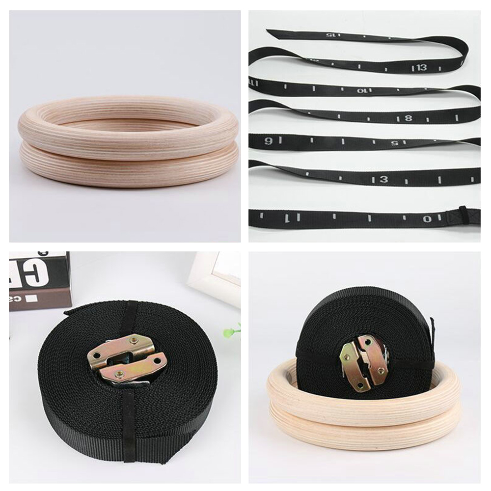 Vòng tập thể dục bằng gỗ tại nhà 28mm/32mm với dây đeo dài có thể điều chỉnh 4,5m