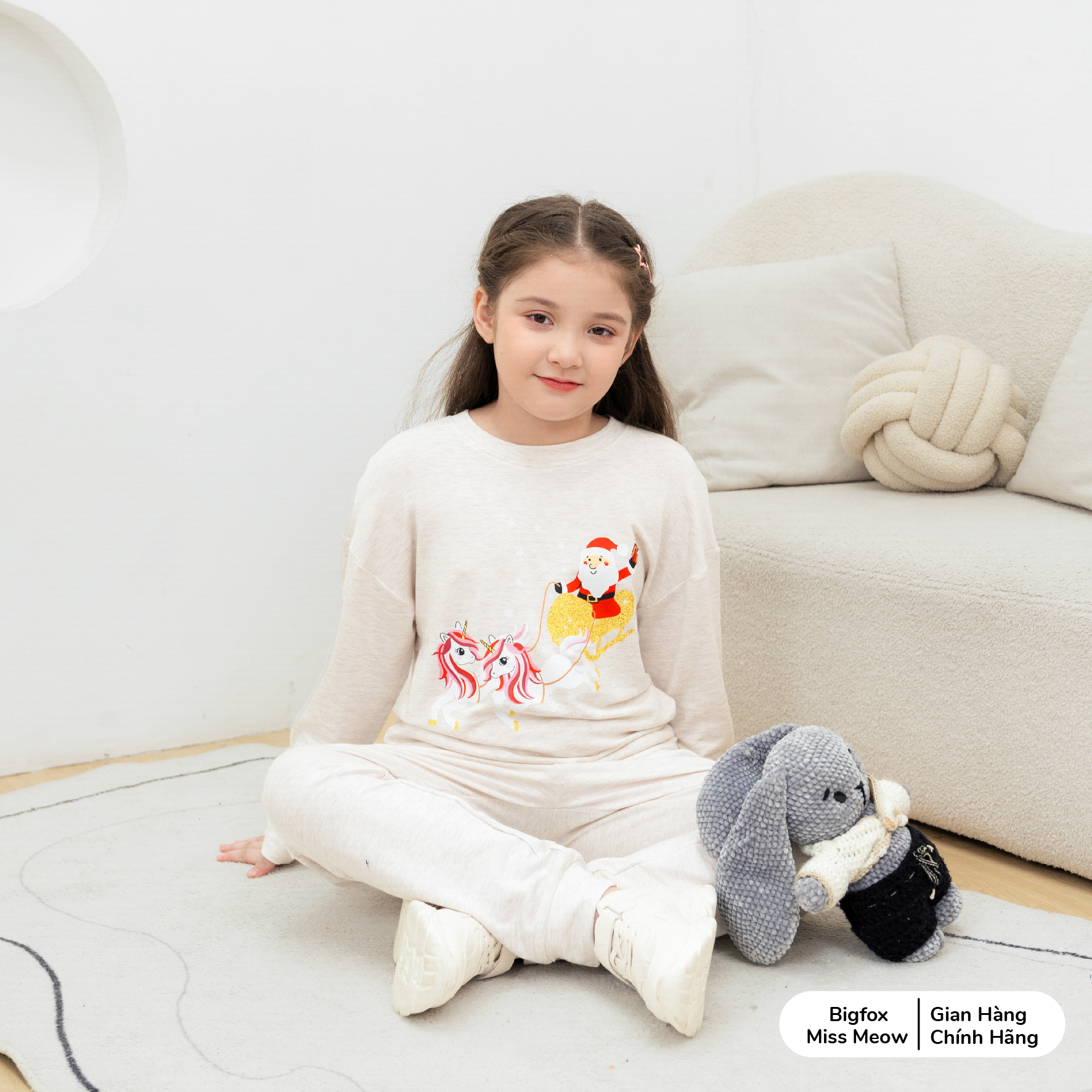 Bộ dài tay thu đông cho bé gái BIGFOX MISS MEOW quần áo trẻ em size đại vải nỉ cá ấm áp dáng Hàn cỡ 3-11 tuổi 40kg 1984
