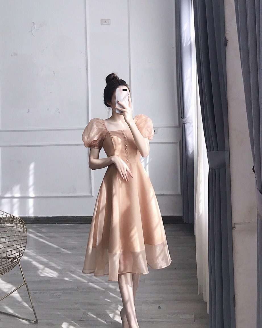 Đầm xòe voan lụa tiểu thư thướt tha NT8234