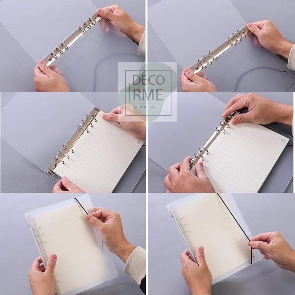 Sổ còng DecorMe binder sổ còng sắt A5 20, 6 lỗ bìa còng Tặng Tab phân trang