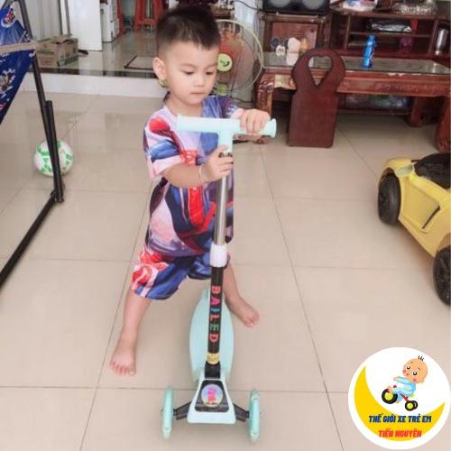 Xe trượt Scooter có bánh xe phát sáng sành điệu, Bảo hành 6 tháng, xe trẻ em scooter cho bé từ 3 - 8 tuổi