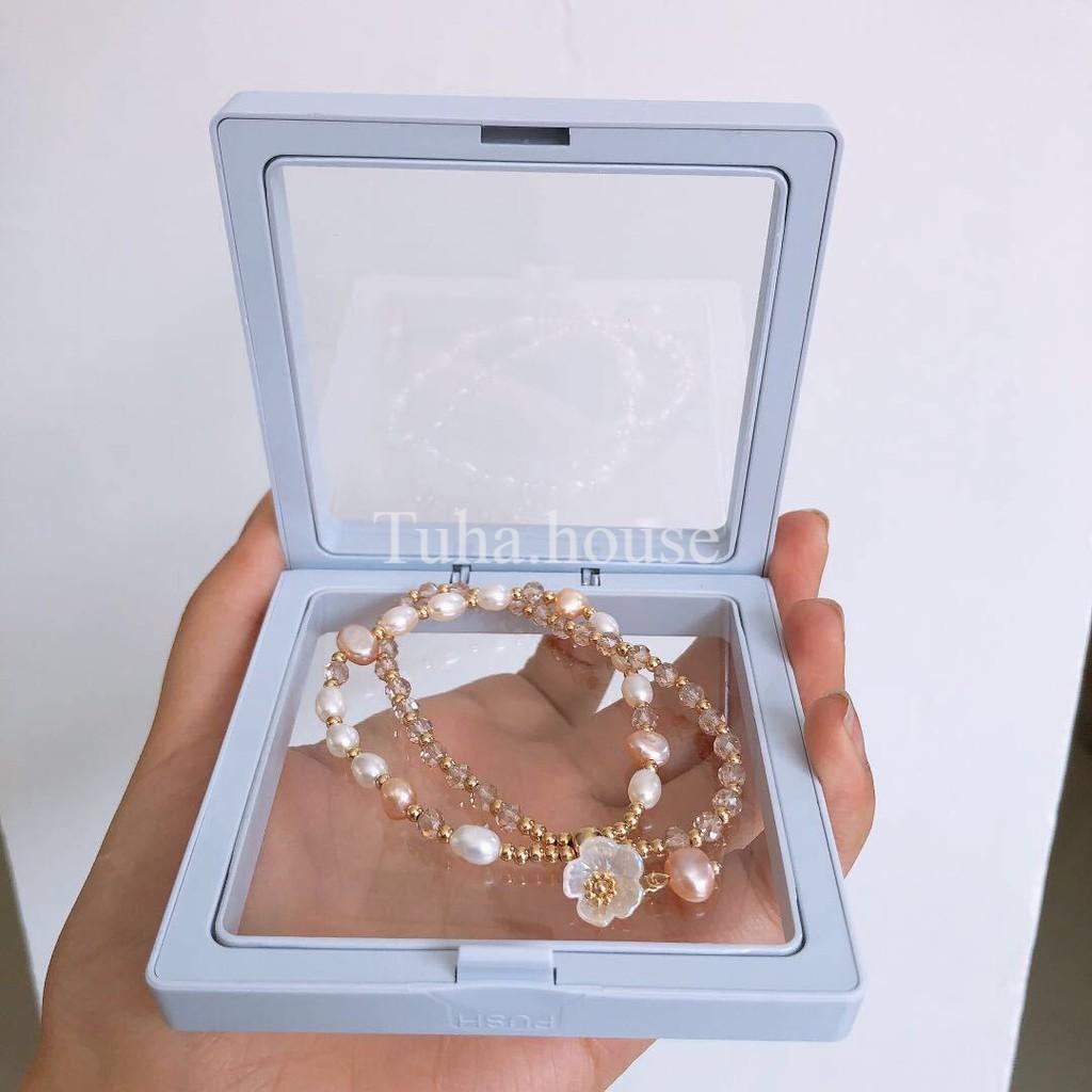 Hộp đựng trang sức màng PE trong suốt, hộp trang sức mini trưng bày nữ trang, nail, huy hiệu