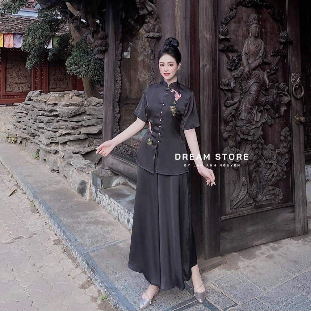 ĐỒ LAM ĐI CHÙA Mẫu Song Ngư Lụa Cao Cấp