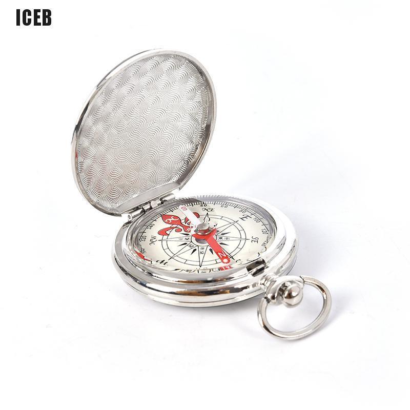 iceb Pocket Watch Flip Compass Portable Hiking Navigation Compass Compass Keychain