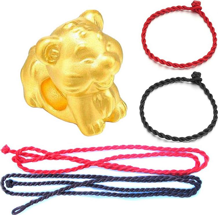 Bộ Vòng Tay Tuổi Dần Bạc Mạ Vàng Tặng Kèm 2 Dây Đeo Cổ