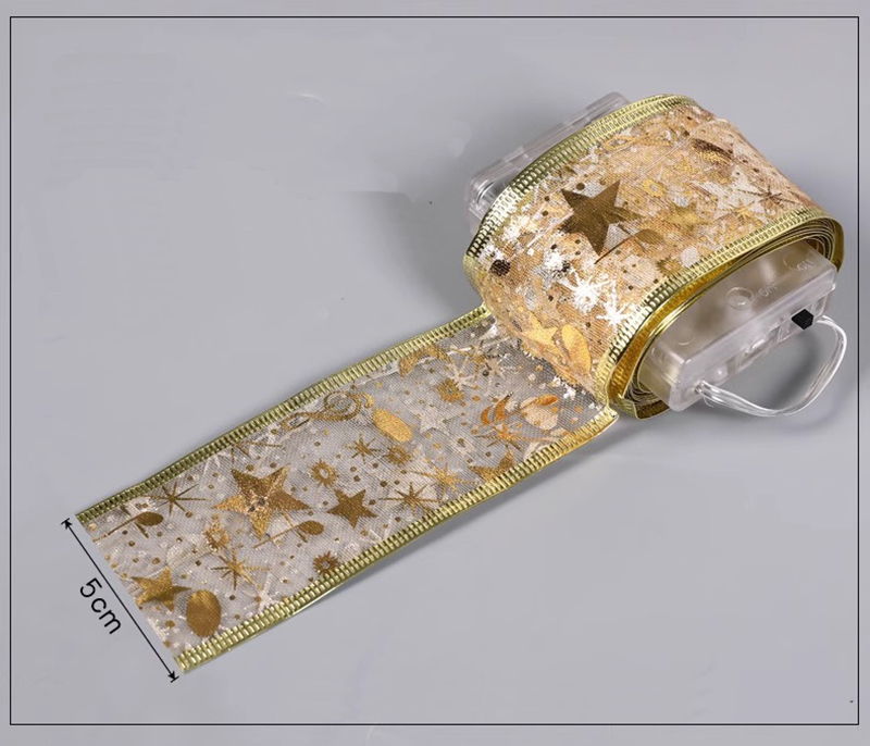 Dây Led Ruy Băng Trang Trí Cây Thông Giáng Sinh Noel Gói Quà 3 Pin AA
