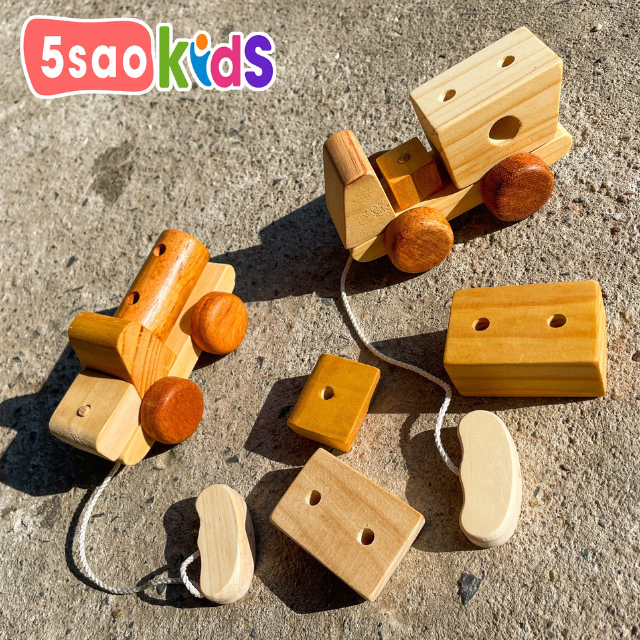 Ô tô lắp ghép mini bằng gỗ - 5saokids