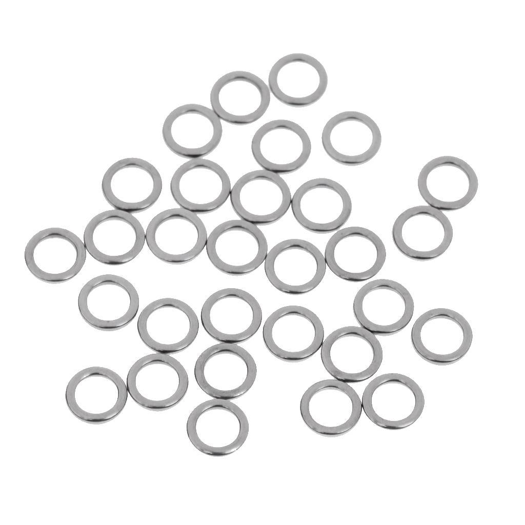 30Pcs Stainless Steel Fishing Rig Ring Terminal Tackle Round Boilie Bait Rings