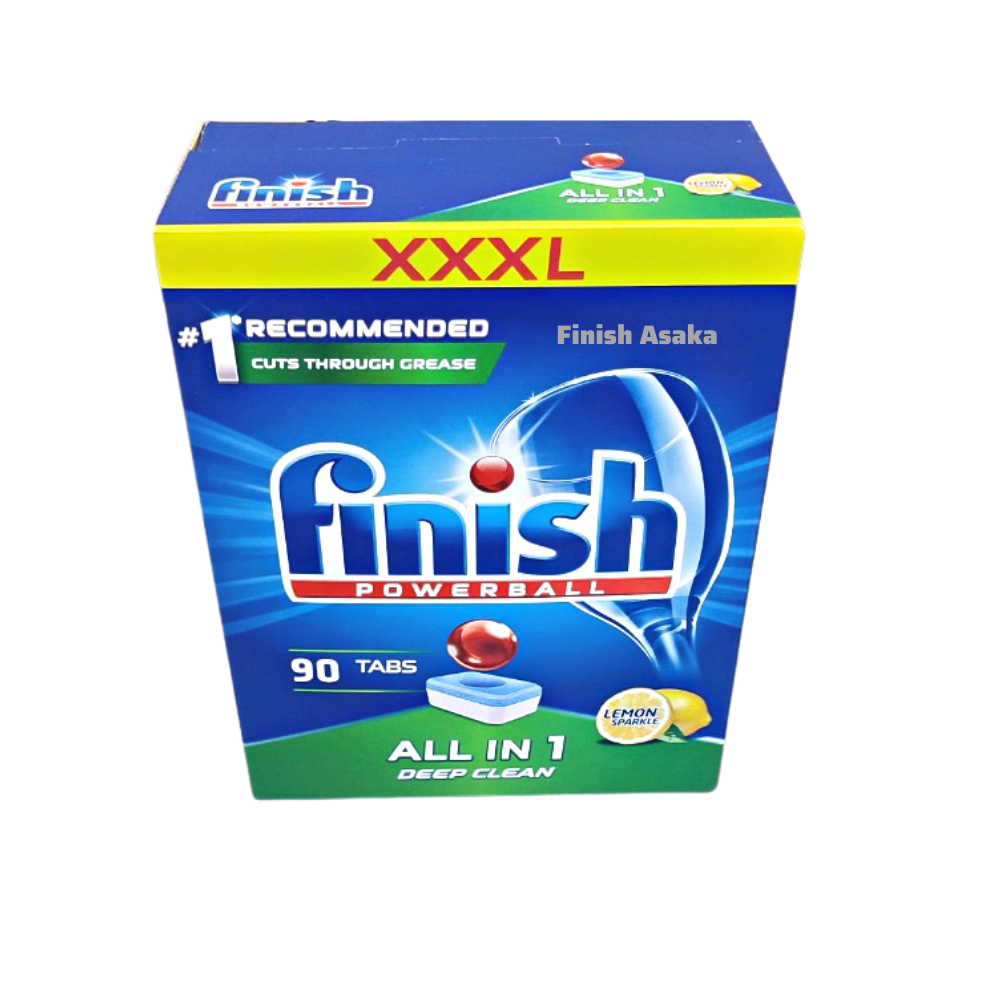 Combo rửa chén Finish: Hộp All in one 90 Viên, bóng chai 1150ml, Muối Hộp 1,5kg - Chính Hãng.